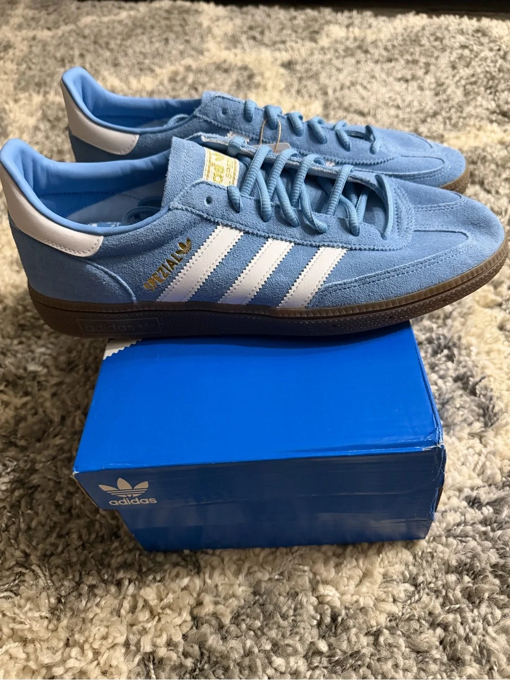 adidas Spezial Suede Leather Sneakers in Light Blue & White - Men's